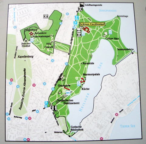 ポツダム新庭園の地図