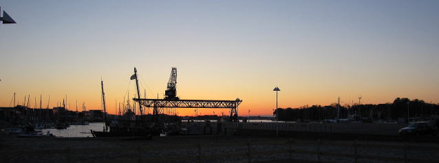 ロストック港の夕焼け